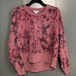 Joy Lab Pink and Black Tie-Dye cropped Sweatshirt